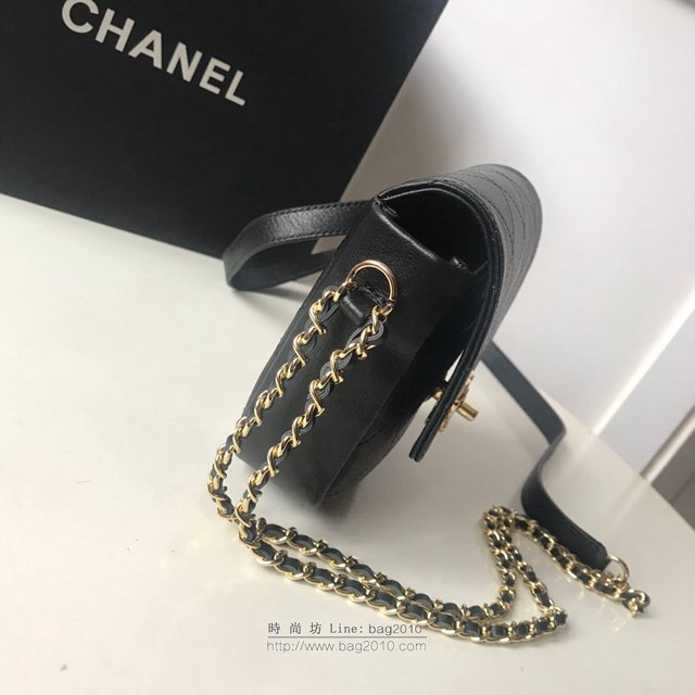 Chanel女包 香奈兒2019最新款口蓋包 Chanel斜挎手提小包 黑色 香奈爾鏈條女包  djc2823